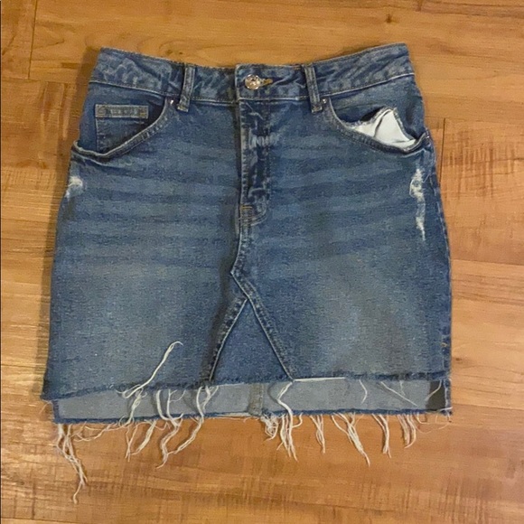denim divided skirt